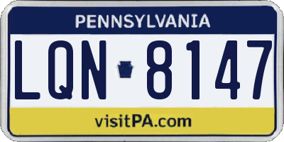 PA license plate LQN8147