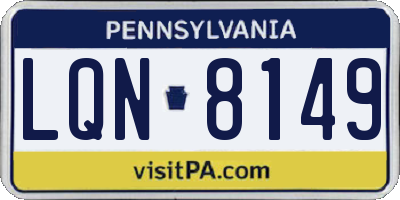 PA license plate LQN8149