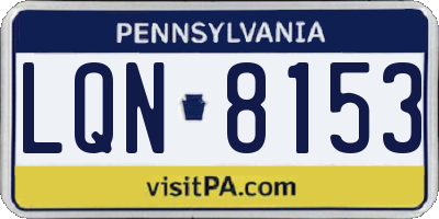 PA license plate LQN8153