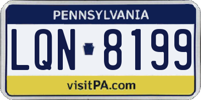 PA license plate LQN8199