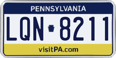 PA license plate LQN8211
