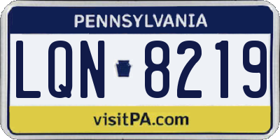 PA license plate LQN8219
