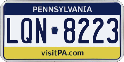 PA license plate LQN8223