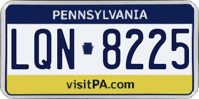 PA license plate LQN8225
