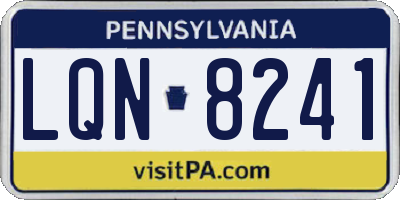 PA license plate LQN8241