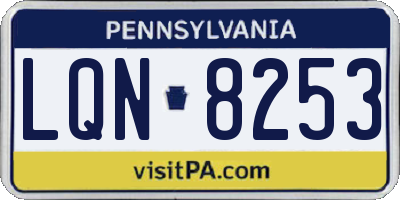PA license plate LQN8253