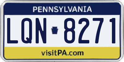 PA license plate LQN8271