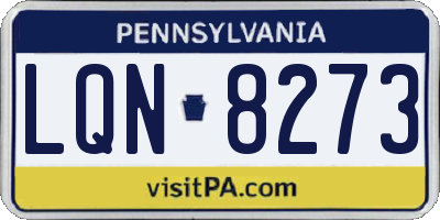 PA license plate LQN8273