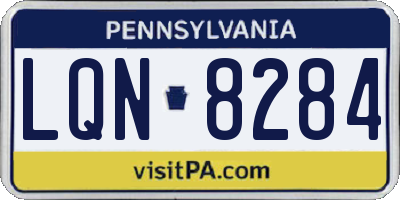 PA license plate LQN8284