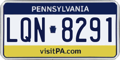 PA license plate LQN8291