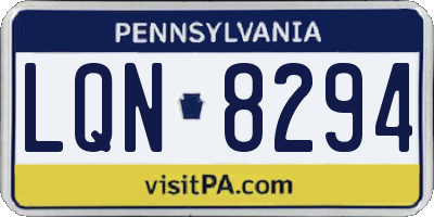 PA license plate LQN8294