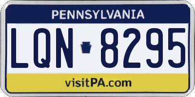 PA license plate LQN8295
