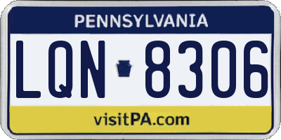 PA license plate LQN8306