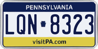 PA license plate LQN8323