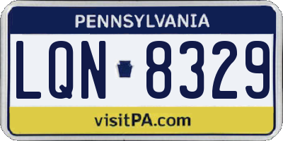 PA license plate LQN8329
