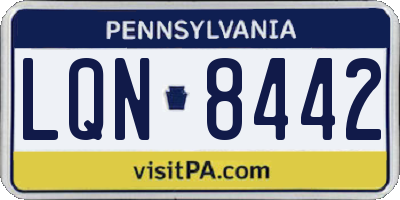 PA license plate LQN8442