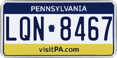 PA license plate LQN8467