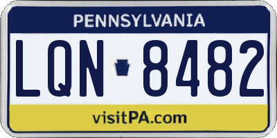 PA license plate LQN8482