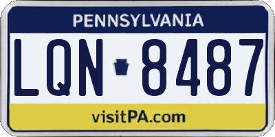 PA license plate LQN8487