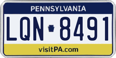 PA license plate LQN8491