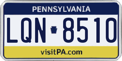 PA license plate LQN8510