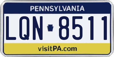 PA license plate LQN8511