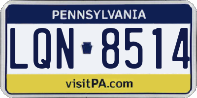 PA license plate LQN8514