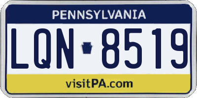 PA license plate LQN8519