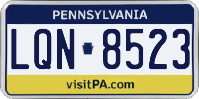 PA license plate LQN8523