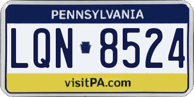PA license plate LQN8524