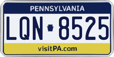 PA license plate LQN8525