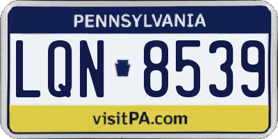 PA license plate LQN8539