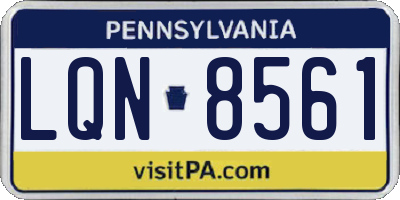 PA license plate LQN8561
