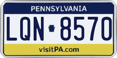 PA license plate LQN8570