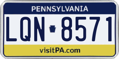 PA license plate LQN8571