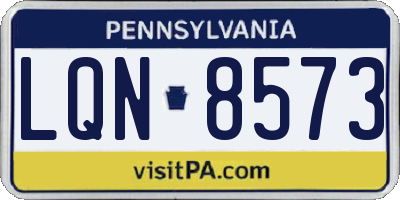 PA license plate LQN8573