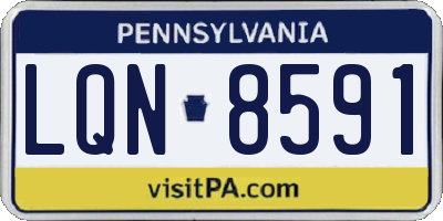 PA license plate LQN8591
