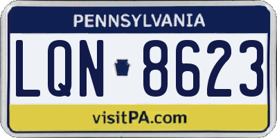 PA license plate LQN8623