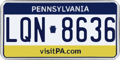 PA license plate LQN8636