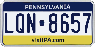 PA license plate LQN8657