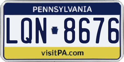 PA license plate LQN8676