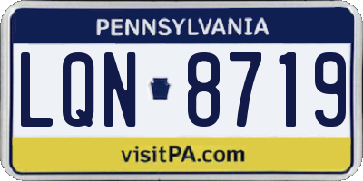 PA license plate LQN8719