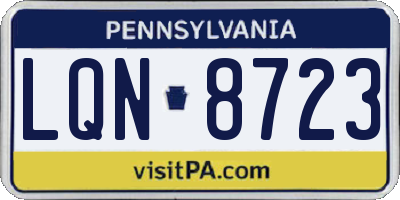 PA license plate LQN8723