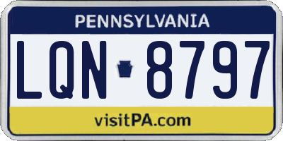 PA license plate LQN8797