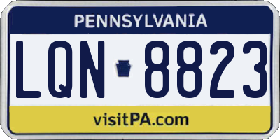 PA license plate LQN8823