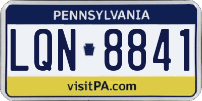 PA license plate LQN8841