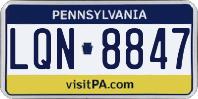 PA license plate LQN8847