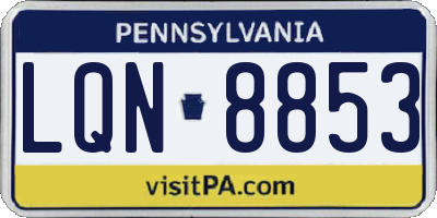 PA license plate LQN8853
