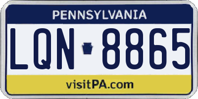 PA license plate LQN8865