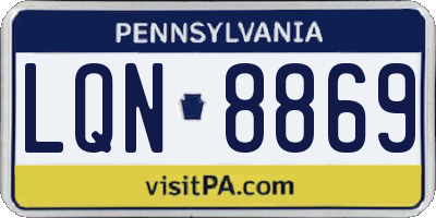 PA license plate LQN8869
